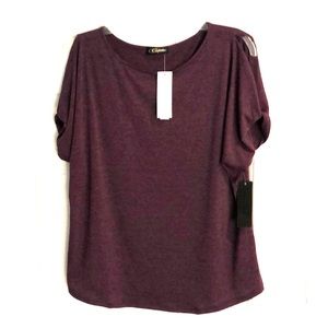 Colette Romney Cold Shoulder Knit Top